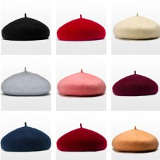 19Color Mujer Sweet Pure Beret Artist Beanie Hat Ski Cap Warm Wool Winter Casual  eb-65962916